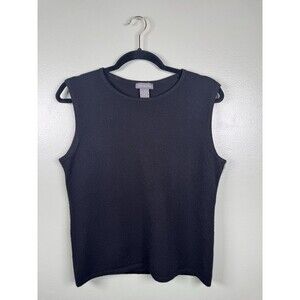Mendocino Sleeveless Cashmere Black Sweater‎ Top Women’s Size Large